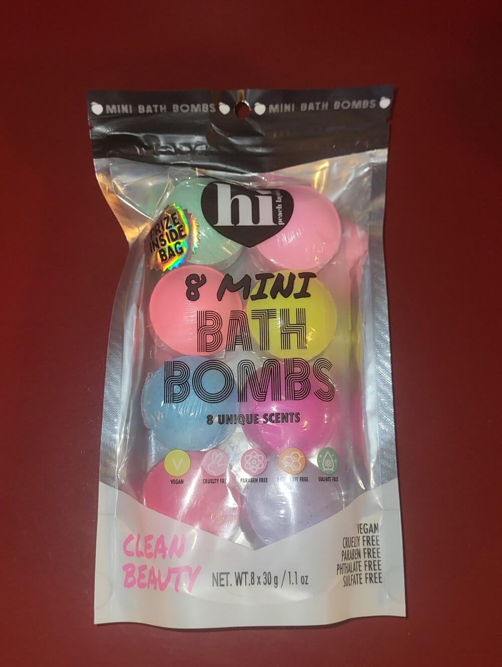 8 Mini Bath Bombs Clean Beauty Vegan Paraben Phthalate Sulfate Cruelty Free